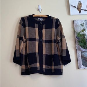 Plaid Sweater Cardigab